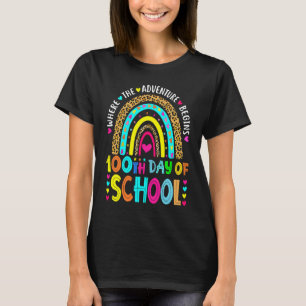 Teacher Student 100 Day Where The Adventure Begin T-Shirt