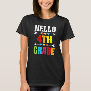 Teacher Student Hello 4th Grade  Back To School T-Shirt