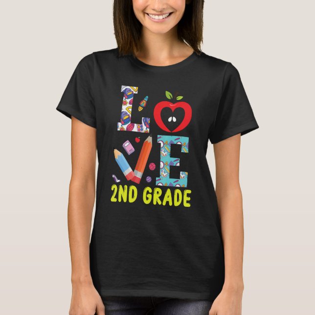 Teacher Student Love 2nd Grade Welcome Back To Sch T-Shirt (Front)