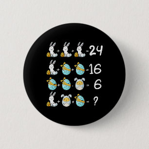 Teacher Student Math Operations Quiz Easter Chicke 6 Cm Round Badge