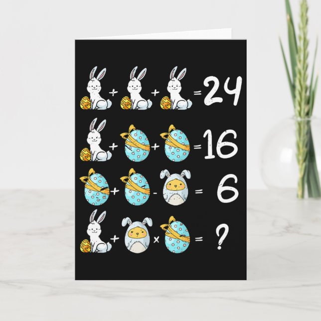 Teacher Student Math Operations Quiz Easter Chicke Card (Front)