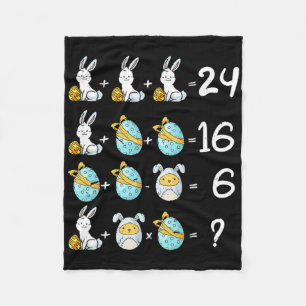 Teacher Student Math Operations Quiz Easter Chicke Fleece Blanket