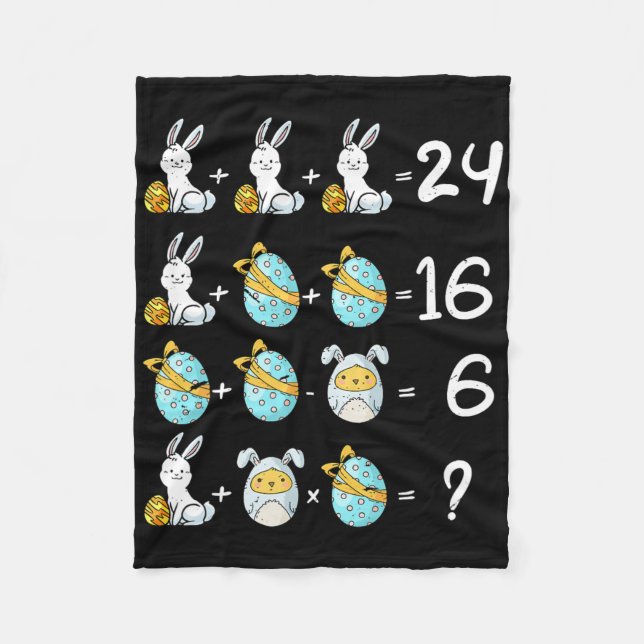 Teacher Student Math Operations Quiz Easter Chicke Fleece Blanket (Front)