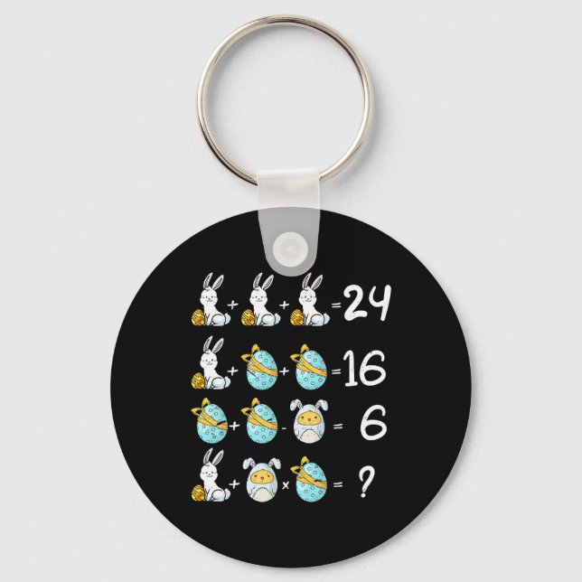 Teacher Student Math Operations Quiz Easter Chicke Key Ring (Front)
