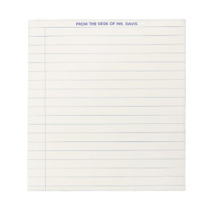 Teacher Student Notepad Lined Paper A Note From