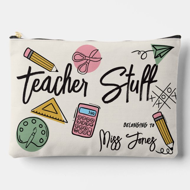 Teacher Stuff Personalised Pencil Case Accessory Pouch (Front)