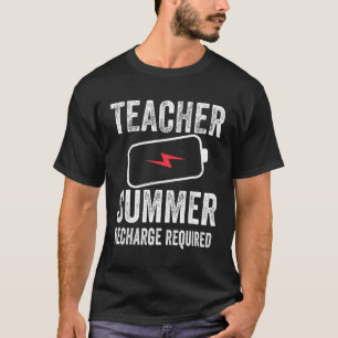 Teacher Summer Recharge Required Vintage Last day T-Shirt