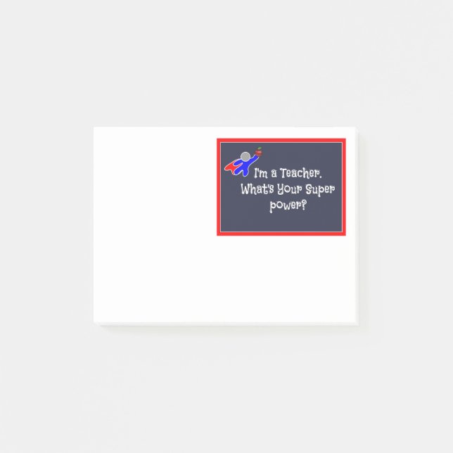 Teacher Super Hero  Post-it® Notes 4 x 3 (Front)
