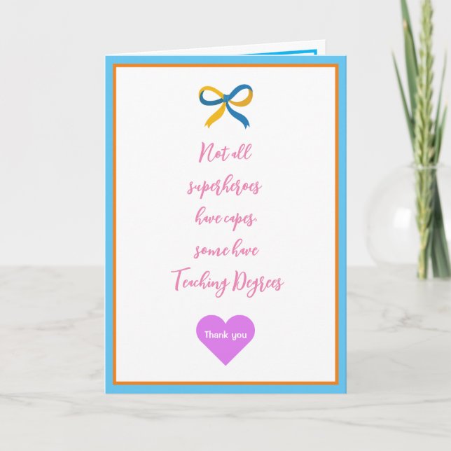 Teacher Super Hero Thank you card (Front)