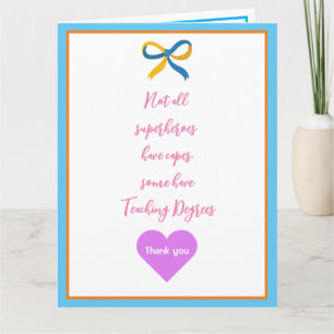 Teacher Super Hero Thank you Card