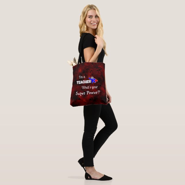 Teacher Superhero Tote Bag (On Model)