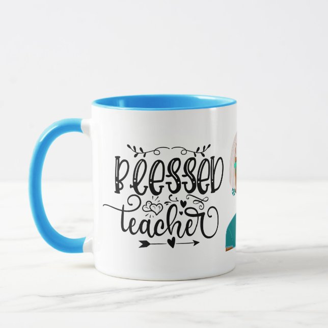 Teacher Superheroes Blessed Teacher Classic Mug (Left)