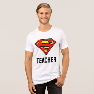 Teacher Superman S-Shield Superman Logo Tri-Blend Shirt