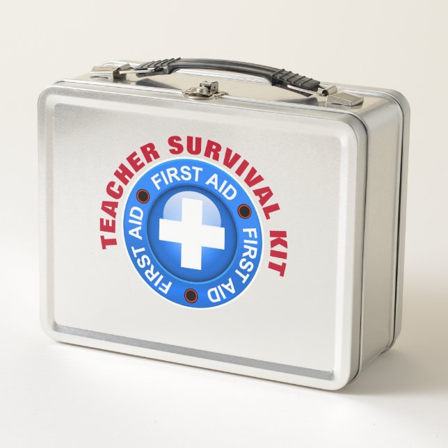 Teacher Survival Kit - Customise Back ... Metal Lunch Box (Front)