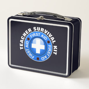 Teacher Survival Kit - Customise Back ... Metal Lunch Box