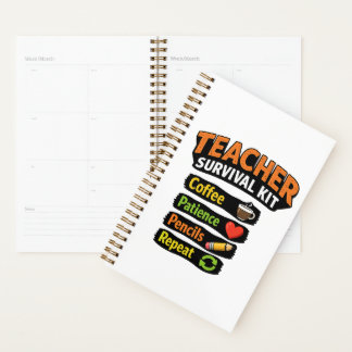 Teacher Survival Kit Spiral Notebook Planner