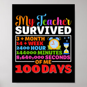 Teacher Survive 100 Days Of Me Fun 100 Day Of Scho Poster