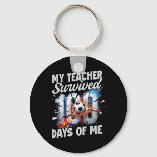 Teacher Survived 100 Days Of Me 100th Day Of Schoo Key Ring