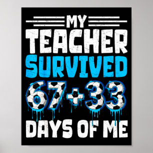 Teacher Survived 100 Days Of Me 100th Day Of Schoo Poster