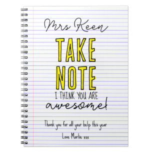 Teacher take note you're awesome book chalkboard