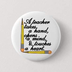 Teacher Takes 6 Cm Round Badge