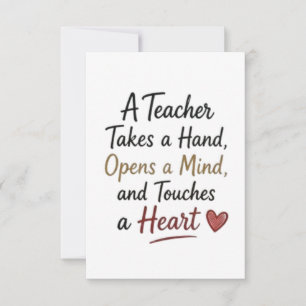 Teacher Takes a Hand Opens a Mind Thank You Card