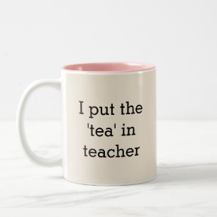 Teacher Tea Lover Cream Personalised Novelty Two-Tone Coffee Mug