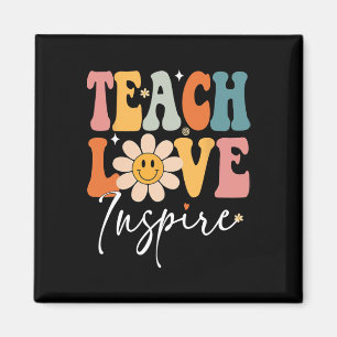 Teacher Teach Love Inspire Retro Byck To School Magnet