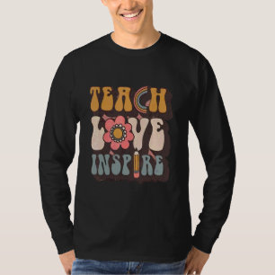 Teacher Teacher Vinage Teach Inspire Love Teachin T-Shirt