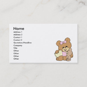 teacher teaching baby teddy bear design business card