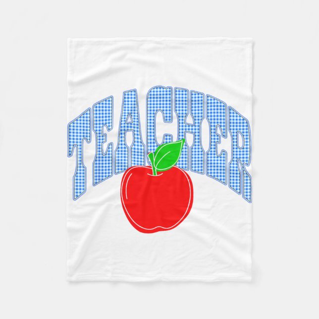 Teacher teaching back to school first day of fleece blanket (Front)