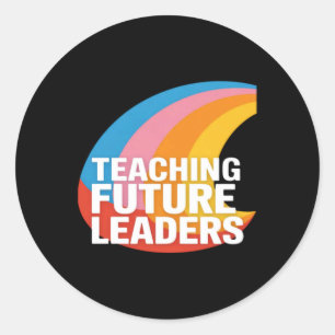 Teacher Teaching Future Leaders Rainbow Cute Classic Round Sticker