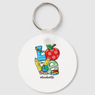 Teacher Teaching Stuff Love Apple Symbol Key Ring