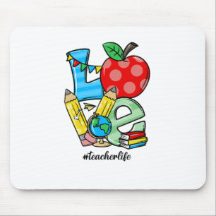 Teacher Teaching Stuff Love Apple Symbol Mouse Pad