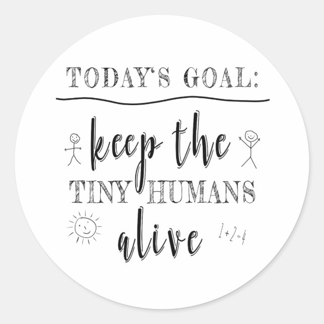 Teacher Teaching Tiny Human School Graduation Gift Classic Round Sticker (Front)