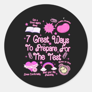 Teacher Test Day Motivational Teacher Starr Testin Classic Round Sticker