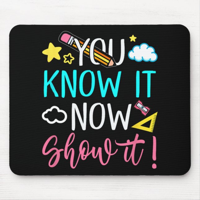 Teacher Testing For Men Women Test Day Math Scienc Mouse Pad (Front)