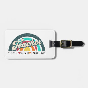 Teacher text design luggage tag