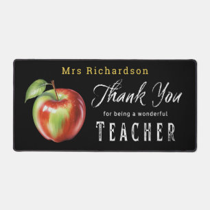 Teacher Thank You Apple Chalkboard Personalised Desk Mat