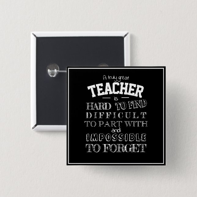 Teacher Thank you Appreciation Gift script for him 15 Cm Square Badge (Front & Back)