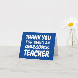 Teacher thank you blue card