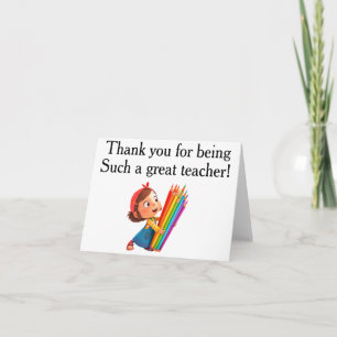 Teacher thank you card