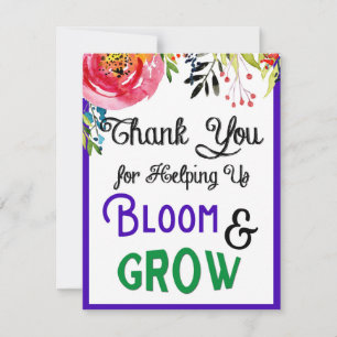 Teacher Thank You Card, Bloom & Grow Thank You Card