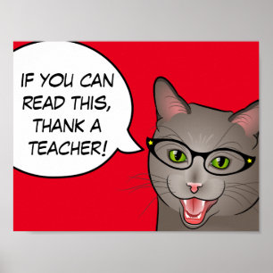 Teacher Thank You Cat Classroom Decor