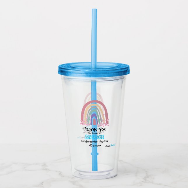 Teacher Thank You Gift Acrylic Tumbler (Front)