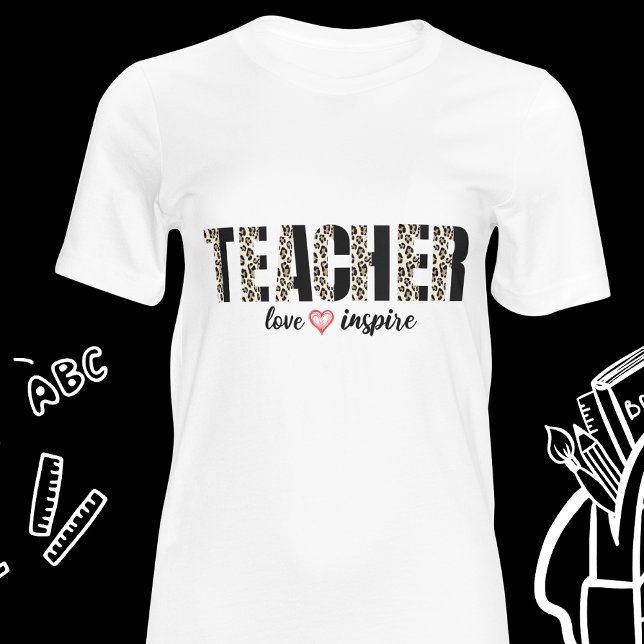 Teacher Thank You Gift Modern Leopard T-Shirt (Creator Uploaded)