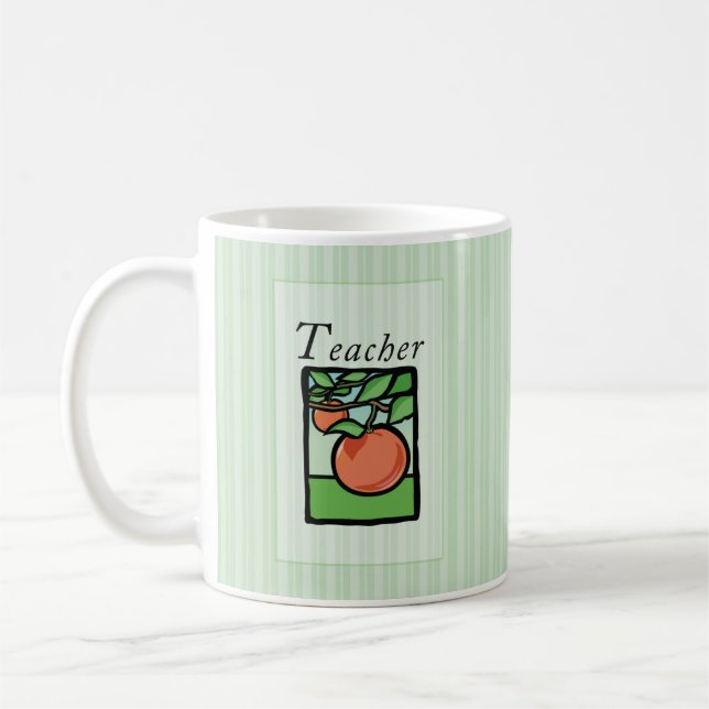 Teacher Thank You Gift Mug, Apple Coffee Mug (Left)