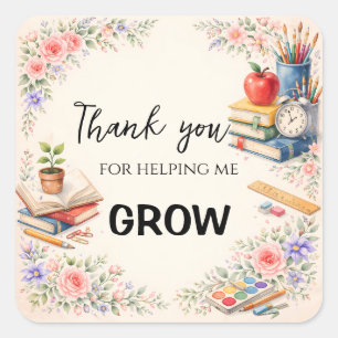 Teacher Thank You Gifts End of School Year Square Sticker