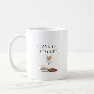 Teacher  Thank You Modern Minimalist Flower Mug