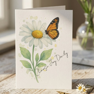 Teacher Thank You Monarch Butterfly Botanical Card